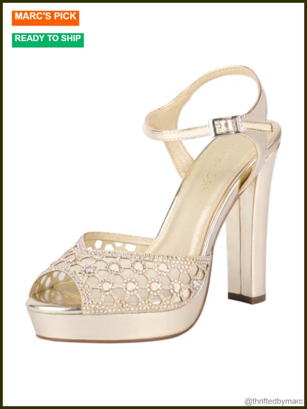 Rhinestone High Heel Platform Sandals Peep Toe Ankle Strap Wedding Party Shoes